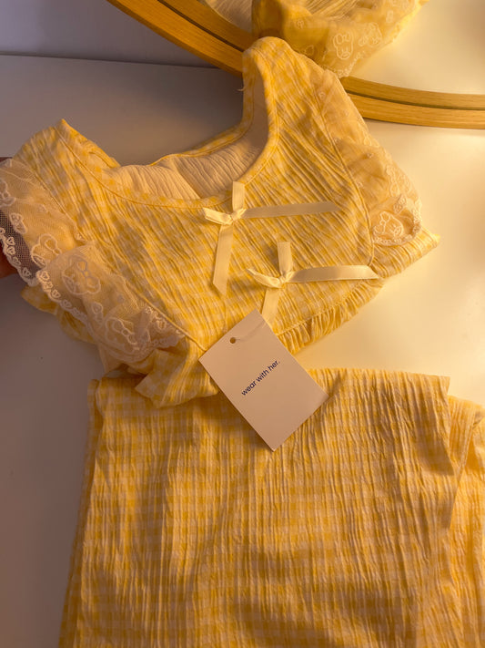 Yellow Gingham pj set