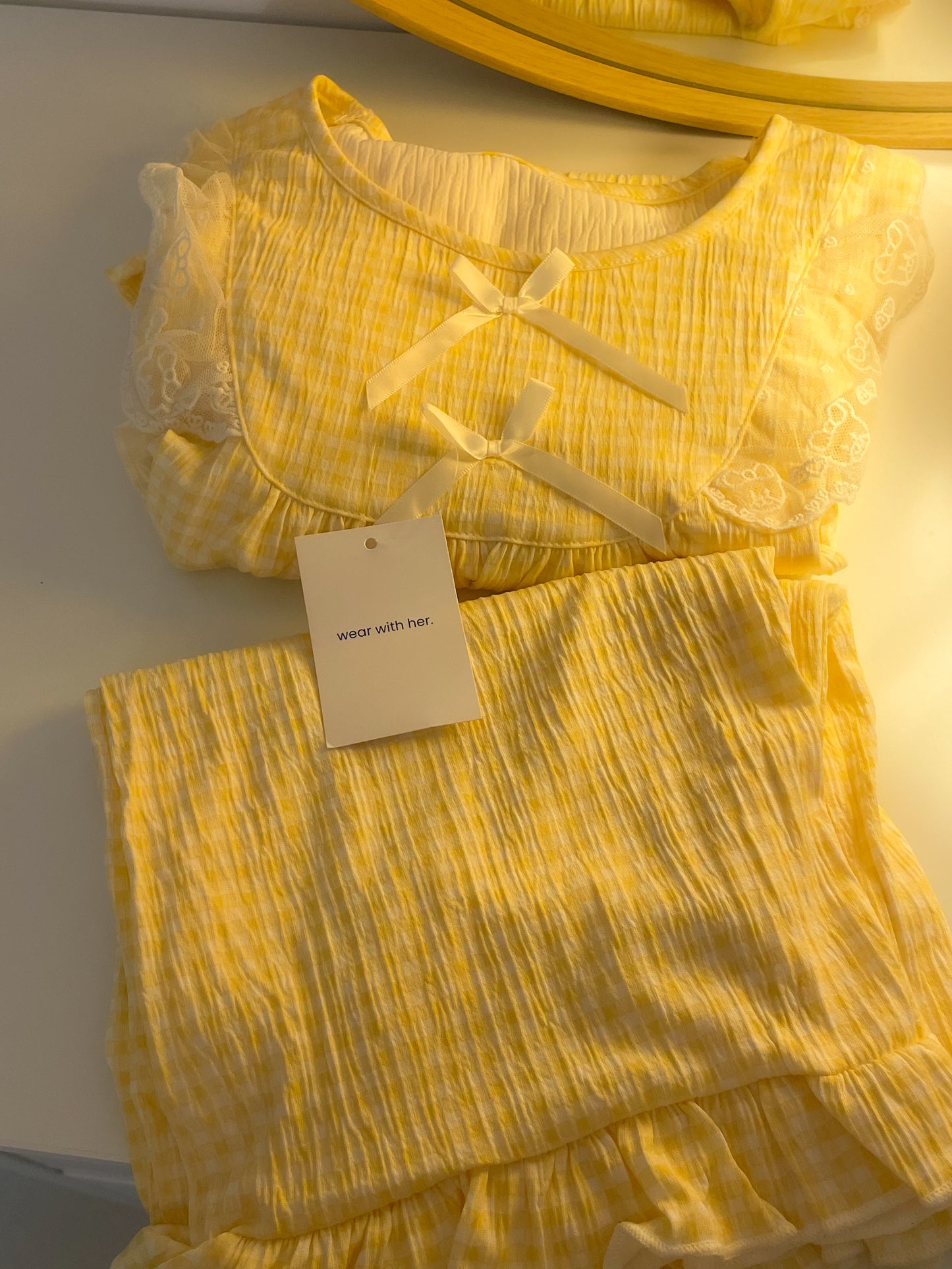 Yellow Gingham pj set
