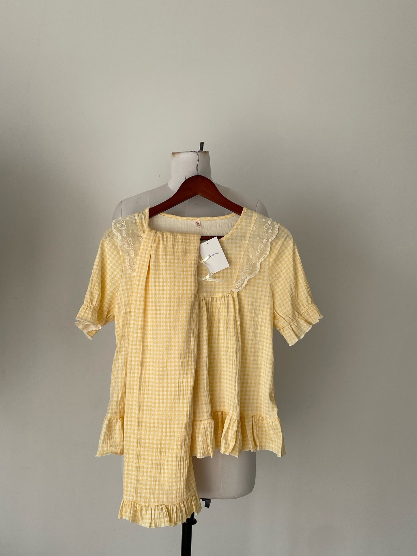Yellow Gingham pj set