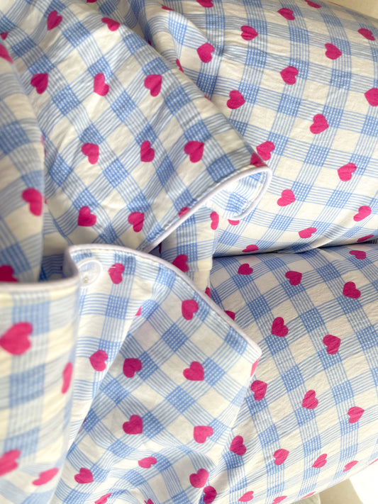 Blue heart pj set