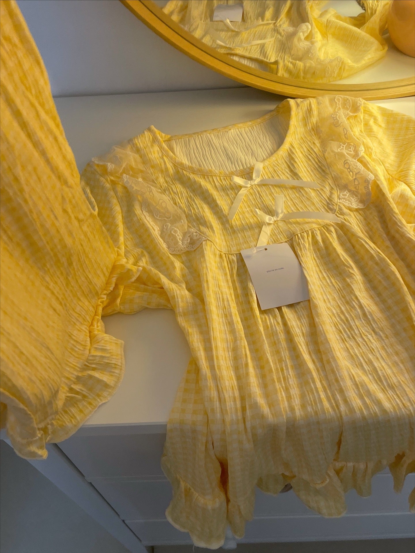 Yellow Gingham pj set