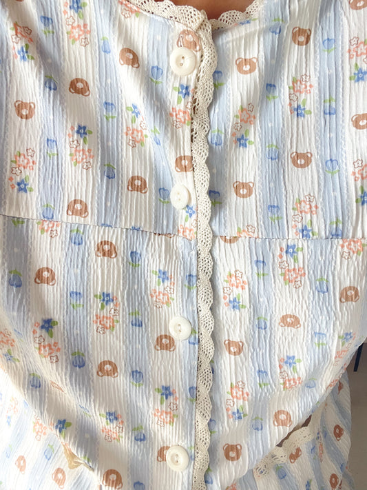 Garden bear pj set