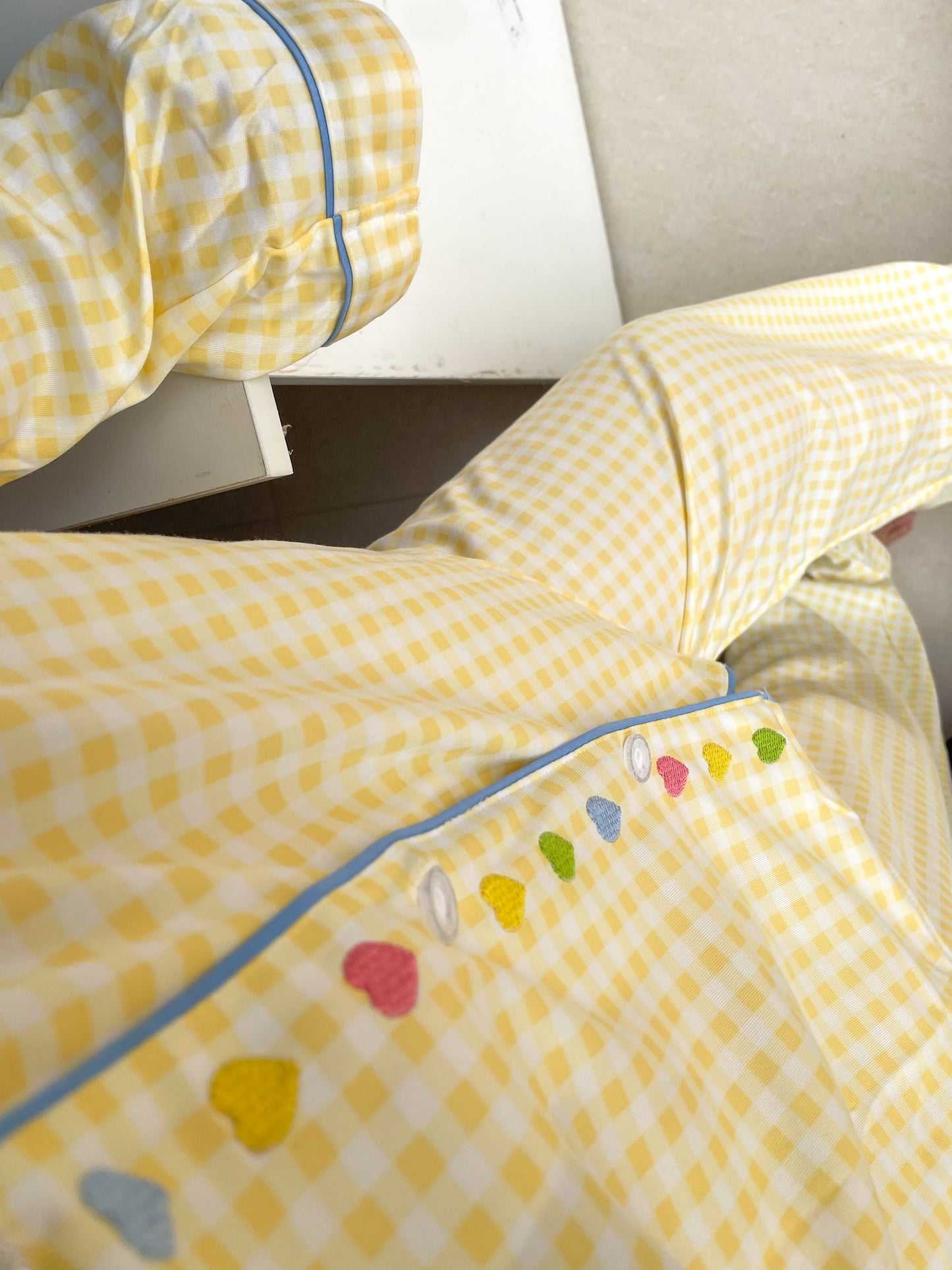 Sunshine embroidery hearts pj set